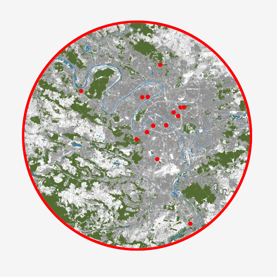 Carte des projets réalisés par l’architecte